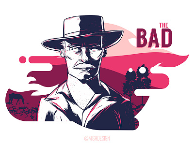 The Bad 60s bad classic clinteastwood film good illustraion ugly vector western