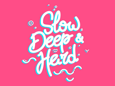 Slow, Deep & Hard 2d 80s flat illustration lettering lips relashionship retro sex tits vector