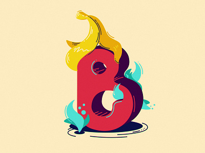 B 36daysoftype banana character design fruit illustration lettering typography vector