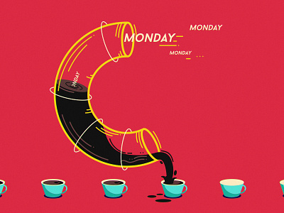 C 2d 36daysoftype character coffee cup design illustration lettering monday morning vector