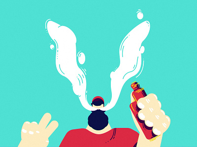 V 36daysoftype flatdesign illustration smoker vaper vector