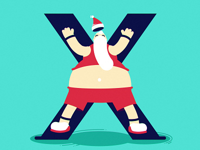 X 36daysoftype illustration santaclaus vector xmas card