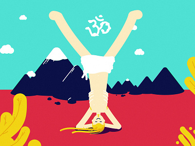 Y 36daysoftype character illustration lettering moutains vector yoga pose