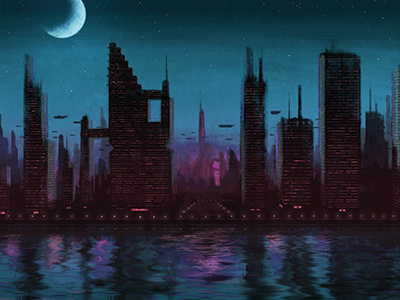 Futuristic City digital painting