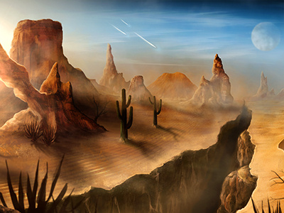 fantasy desert landscape