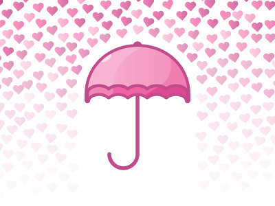 Umbrella for Hearts card digital art graphic design illustration