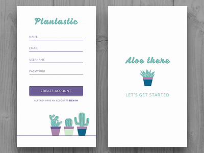 Daily UI Challenge #001 | Sign Up | Plantastic