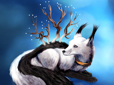 Arctic Fox arctic art digital fox fur painting wacom bamboo
