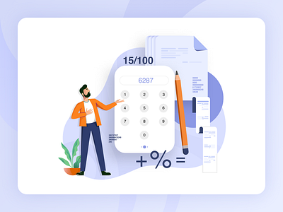 Rubique - Illustrations animation calculation calculator character design data design documents finance flat graphic design illustration logo pencil procreator sketch type typography ui ux web