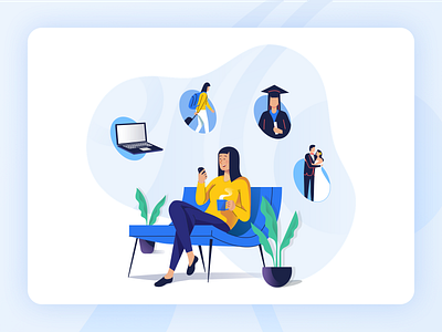 Rubique - Illustrations animation character design coffee design education finance flat graphic design illustration logo marriage personal loan procreator sketch travel type typography ui ux web