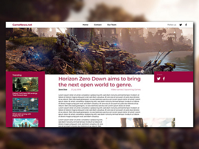 Gaming News Website design minimal ui ux web website