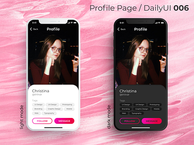 Profile Page / DailyUI 006 dailyui dailyui006 mobile profile ui