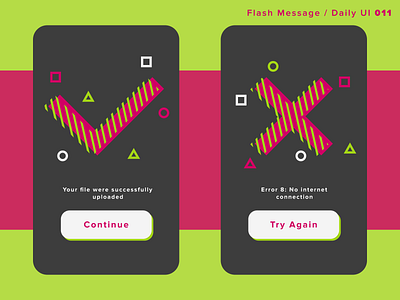 Popup Success And Error / DailyUI 011 dailyui dailyui011 popups ui