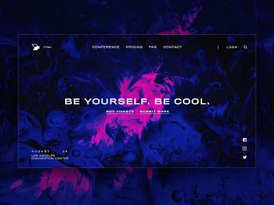 Landing Page Concept: Art Gallery Showcase Event abstract abstract art art gallery blue branding color colorscheme landing landing page logo logos minimal minimalist logo ui ux uidesign uiux uxdesign web website concept websites