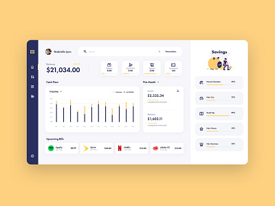 Syndash – Web Dashboard Concept account app branding budget charts dashboad design expenses finance fintech illustration income logo minimal profile savings ui vector web website