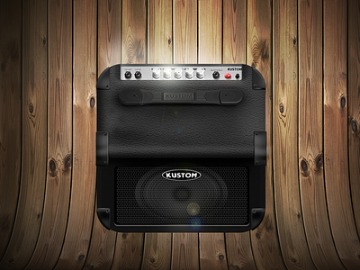 Kustom Icon amplifier app bass black detail electric guitar icon ios iphone kustom leather music steel ui ux