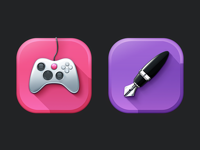More icons ! controler game icons ios ipad iphone pen shadow