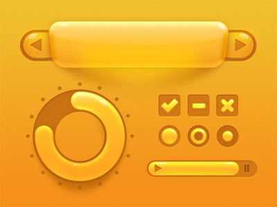Fun UI Elements bubble button candy elements game orange sweet ui