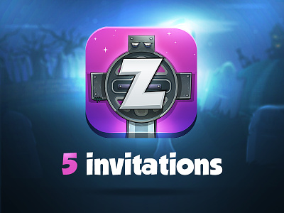 5 Invitations - New iOS game "ZOMBEAT Zombie Invasion" app apple cartoon design fun game invitation invite ios zombeat zombie