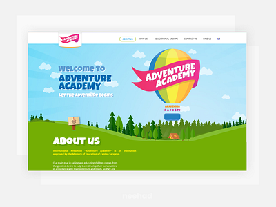 Adventure Academy - Preschool illustration neehad ui web design web ui webdesign website well