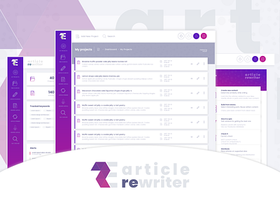 Article rewriter - dashboard ui