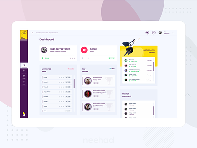 Skill heroes - web application dashboard 2019 adobe xd neehad purple skill skills ui uidesign uxui webdesign