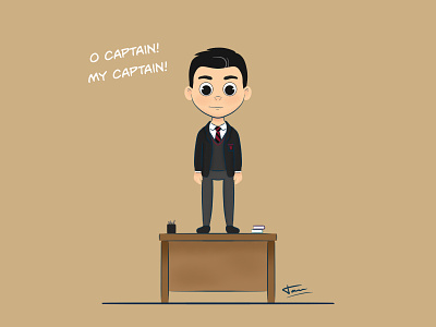 O Captain! My Captain! character dead poets society design illustration photoshop portrait