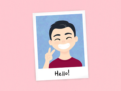 Smile character design illustration photoshop polaroid portrait
