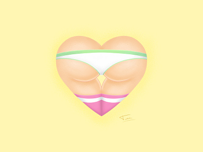Spirited Away Hearty Butt butt design heart illustration photoshop