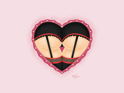 Black Widow Hearty Butt butt design heart illustration lingerie photoshop