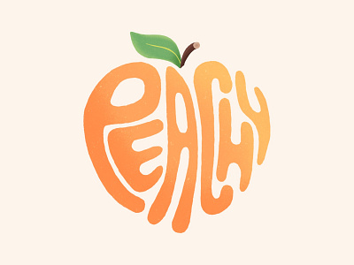 Peachy design fruit fruits illustration peach peachy procreate typography