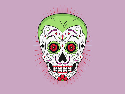 El Joker calavera character design illustration joker photoshop skull sugar skull