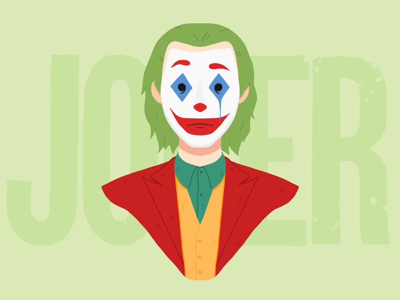 Joker joaquin phoenix joker character portrait design illustration photoshop