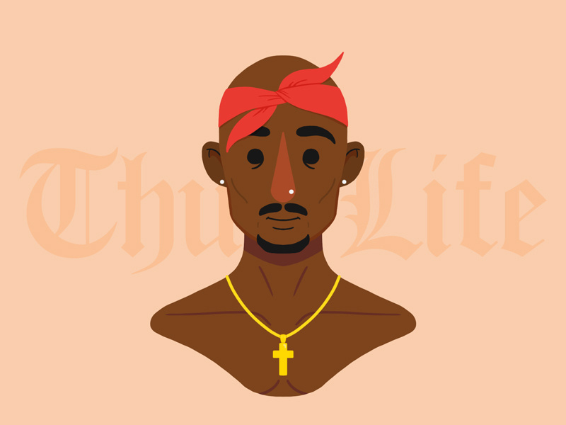 Tupac makaveli 2pac tupac character portrait photoshop design illustration