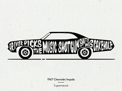 1967 Chevrolet Impala car chevrolet design illustration illustrator impala quote supernatural