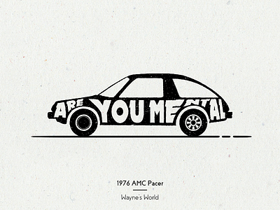 1976 AMC Pacer car design illustration illustrator pacer quote waynes world