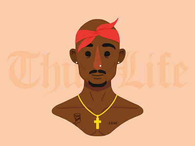 Tupac 2.0 2pac character design illustration makaveli photoshop portrait rapper tupac
