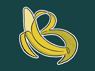 B is for Banana 36 days of type b banana halftone hand lettering illustration procreate