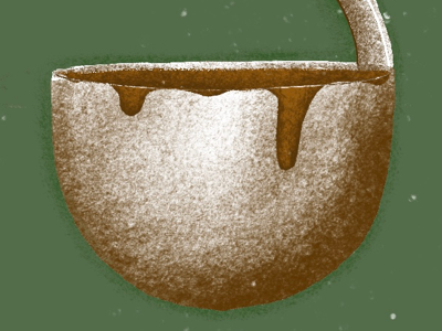 Soup Ladle brown drip food green illustration ladle soup texture