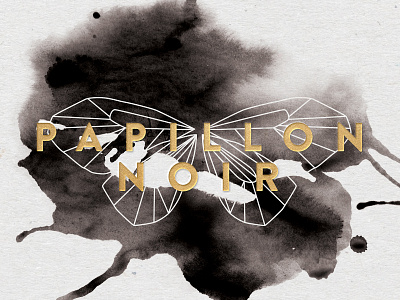 Papillon Noir Logo Exploration branding gold foil illustrator logo photoshop texture vector watercolour