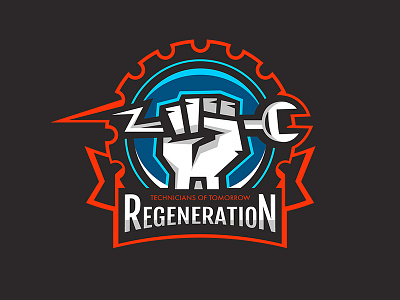 Regeneration logo design branding education fist logo regeneration technical vector