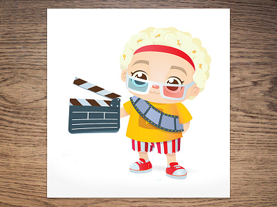 Movie Lover Character cartoon character cinema illustration mascot movie popcorn vector