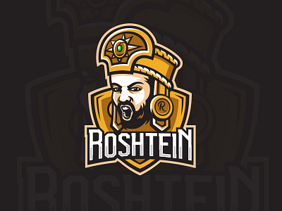 Roshtein logo design blog branding casino desing gold logo man twitch youtube
