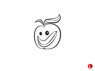 Apples Bananas apple banana cute fruit icon illustrtion logotype