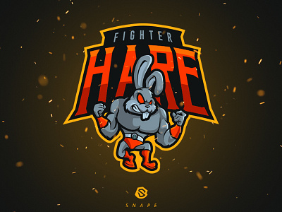 Fighter Hare - Mascot Design esport gaming hare identity logo logotype mascot