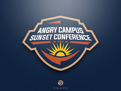 Angry Campus Sunset Conference identity logo logotype mascot sport