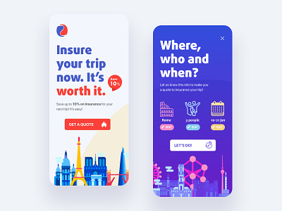 Trip Insurance App app art branding concept flat insurance interface ios sketch typography ui uidesign ux uxdesign uxui web website