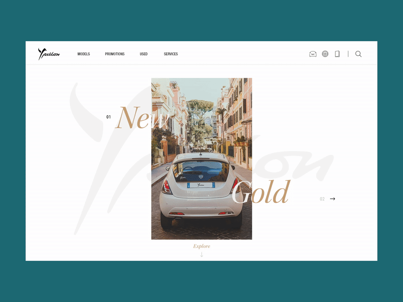 Ypsilon website - gallery animation