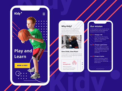 Kidy School - Mobile web academy kid ui ux web web design