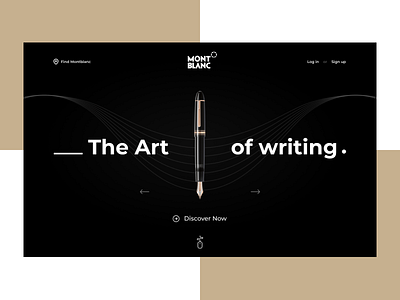 Montblanc Fountain Pen Redesign. design luxury minimal motion graphic pen ui web